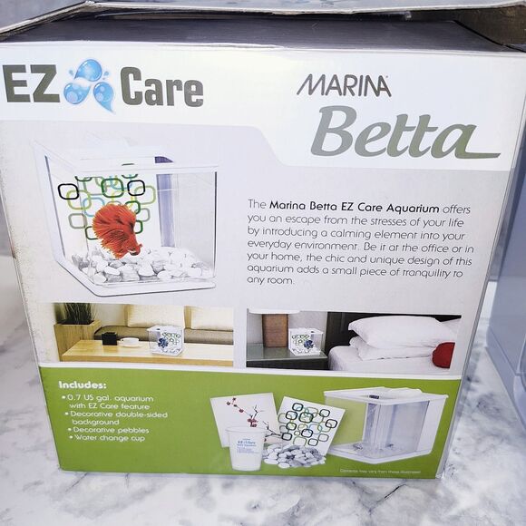 Betta fish tank. Marina Betta EZ Care Aquarium Kit White 0.7 Gal. 7"Lx6.5"Wx7"H - Picture 4 of 16